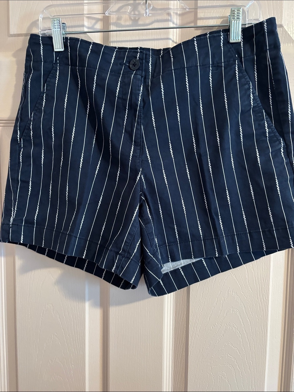 Navy Pinstripe women’s Casual Shorts